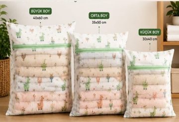 Desenli Fermuarlı Çamaşır Yıkama Filesi 3’lü Set
